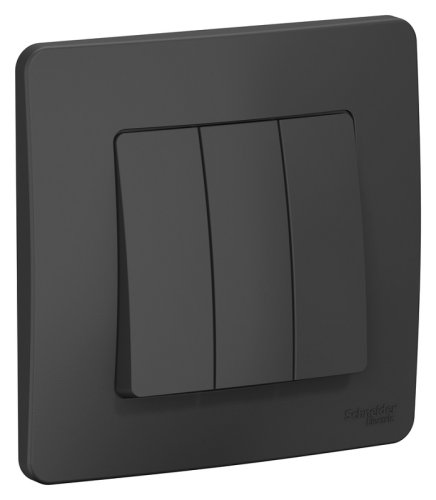 Выключатель с рамкой Systeme Electric Blanca 3-кл. антрацит фото Выключатель с рамкой Systeme Electric Blanca 3-кл. антрацит картинка